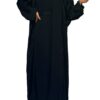 4 Piece Black Wheat Spikes Embroidery Abaya