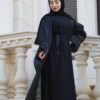 4 Piece Abaya With Huge Stone Design On The Sleeves