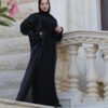4 Piece Abaya With Huge Stone Design On The Sleeves