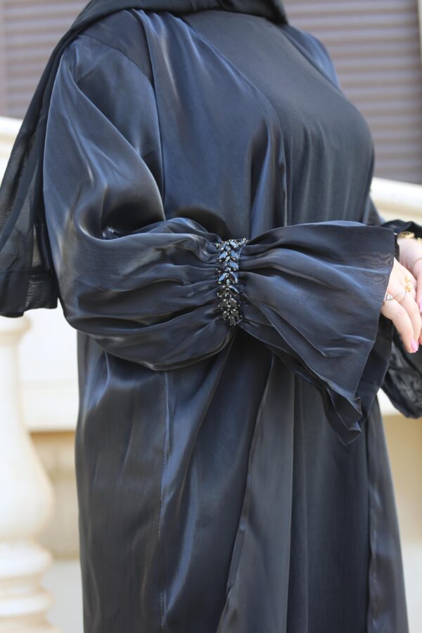 4 Piece Abaya With Huge Stone Design On The Sleeves