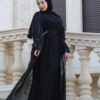 4 Piece Abaya With Huge Stone Design On The Sleeves