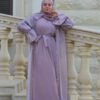 4 Piece Abaya With Huge Stone Design On The Sleeves