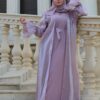 4 Piece Abaya With Huge Stone Design On The Sleeves
