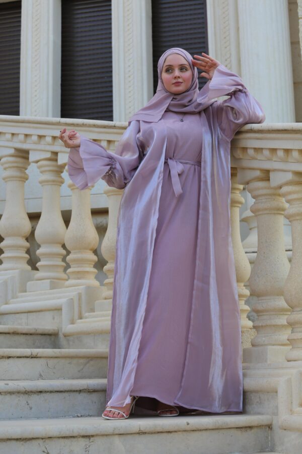 4 Piece Abaya With Huge Stone Design On The Sleeves