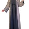 4 Piece Abaya Wear In Black And Light Brown Face With Belt And Scarf