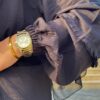 White Abaya With Tight Sleeves And Wavey Sides