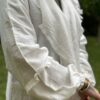 White Abaya With Tight Sleeves And Wavey Sides