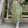 Open Green Cardigan With Embroidery Design