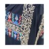 Open Black Abaya With Arabic Letters And Designed Pockets And Belt