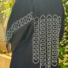 Silk Abaya With Rounded Strass On The Chest And Sleeves And Back With Scarf