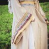 Abaya With Designed Wide Sleeves And Belt