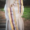 Abaya With Designed Wide Sleeves And Belt