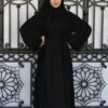 4-Piece Abaya With Wavy Design And Scarf