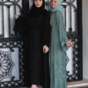4-Piece Abaya With Wavy Design And Scarf