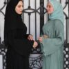 4-Piece Abaya With Wavy Design And Scarf