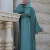 4-Piece Abaya With Wavy Design And Scarf