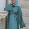 4-Piece Abaya With Wavy Design And Scarf