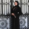 Black With Embroidery Line On Chest And Sleeves With Scarf And Belt