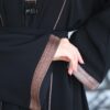 Black With Embroidery Line On Chest And Sleeves With Scarf And Belt