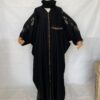 Farasha Abaya With Black Light Brown Embroidery On The Sleeves And Back With Scarf