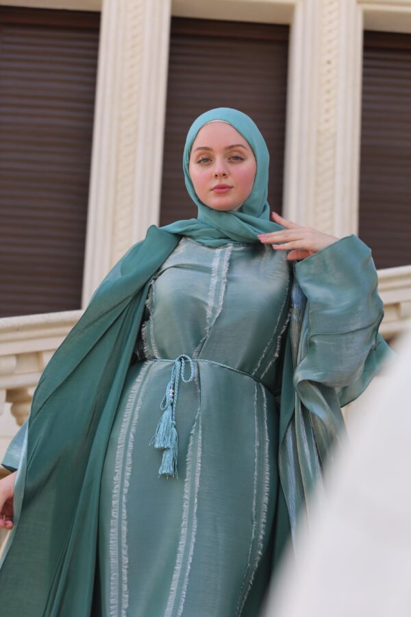 4 Piece Abaya With Shiney Look
