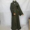 Green Abaya With Silver Strass With Belt And Scarf