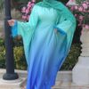 Chic Dress With Inner Belt And Fur On The Sleeves With Scarf