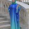 Chic Dress With Inner Belt And Fur On The Sleeves With Scarf