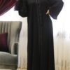 Black Embroidery Abaya With Scarf