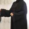 Black Embroidery Abaya With Scarf