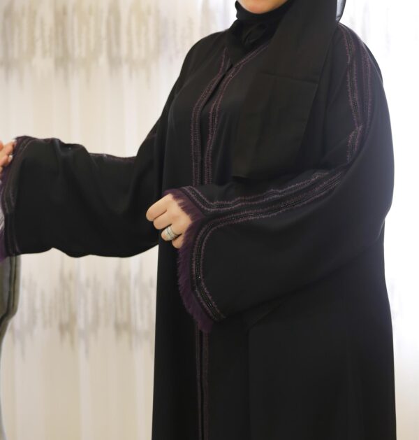 Black Embroidery Abaya With Scarf