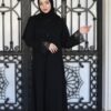 Black With Dantel Hand And Few Buttons On Chest With Scarf