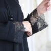 Black With Dantel Hand And Few Buttons On Chest With Scarf